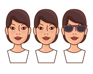 Obraz premium woman faces hair removal before and after