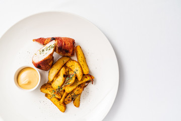 stuffed chicken with sauce