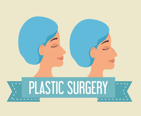 woman beafora and after of plastic surgery process