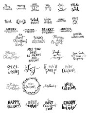 Set of Christmas lettering handwritten
