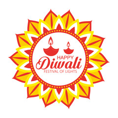 happy diwali festival of lights with candles