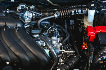 Obraz na płótnie Canvas car engine in close-up