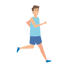 athletic man running character