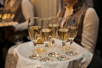 glasses of wine on a table