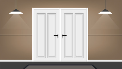 Door vector illustration. Interior illustration. Can be used for scene design and mokups.