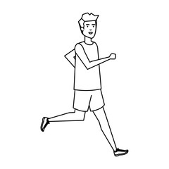 athletic man running character