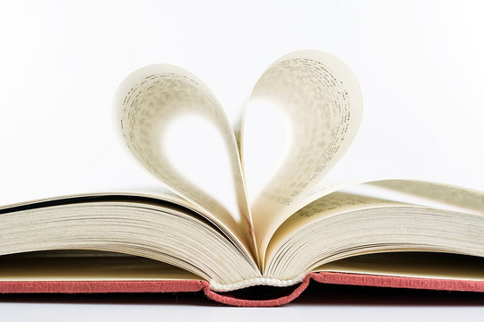 Open book / romantic heart shape