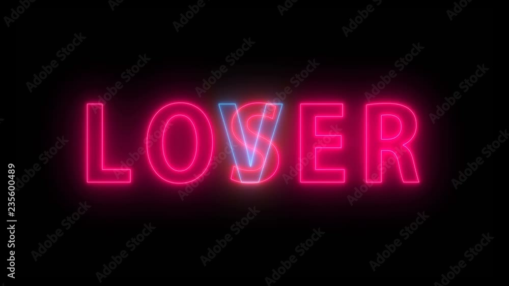 Poster bright text loser lover - element for creative design, 3d rendering backdrop, computer generated