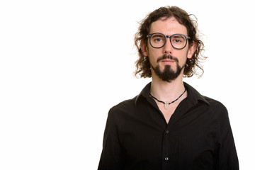 Portrait of handsome Caucasian man wearing eyeglasses