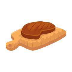 meat beef in wooden board