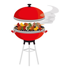 oven grill with meat skewers