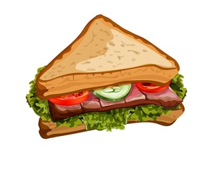 Sandwich with meat and vegetable