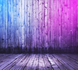 interior with neon lights