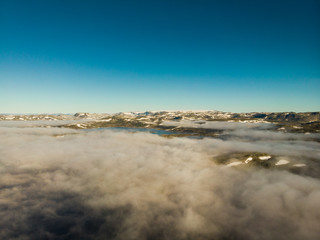 Clouds over lake water, Hardangervidda landscape, Norway