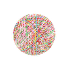 multi-colored ball thread isolated on white