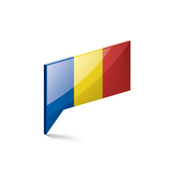 Romania flag, vector illustration on a white background