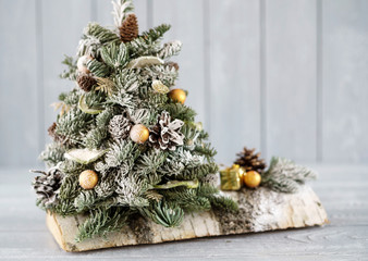 Christmas tree with golden balls