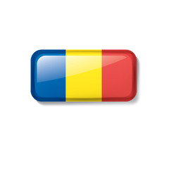 Romania flag, vector illustration on a white background