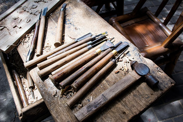 Wood carving tools hand-carved knives