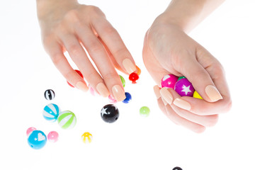 a woman's nail, designed with nail art