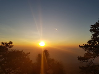sunset at the mountain