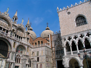 Fototapeta na wymiar Assorted buildings in Piazza San Marco, Venice, Italy