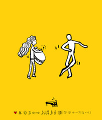 음악회 포스터 / 손으로 그린 음악 일러스트