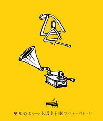 Fototapeta premium 음악회 포스터 / 손으로 그린 음악 일러스트