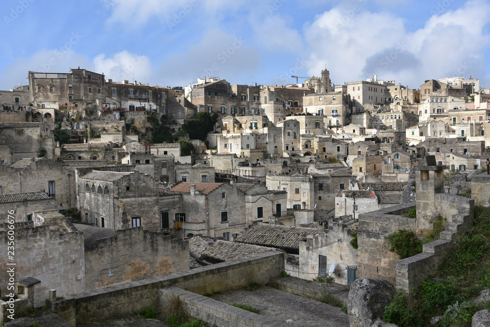 Wall mural the old town of matera, basilicata region, italy