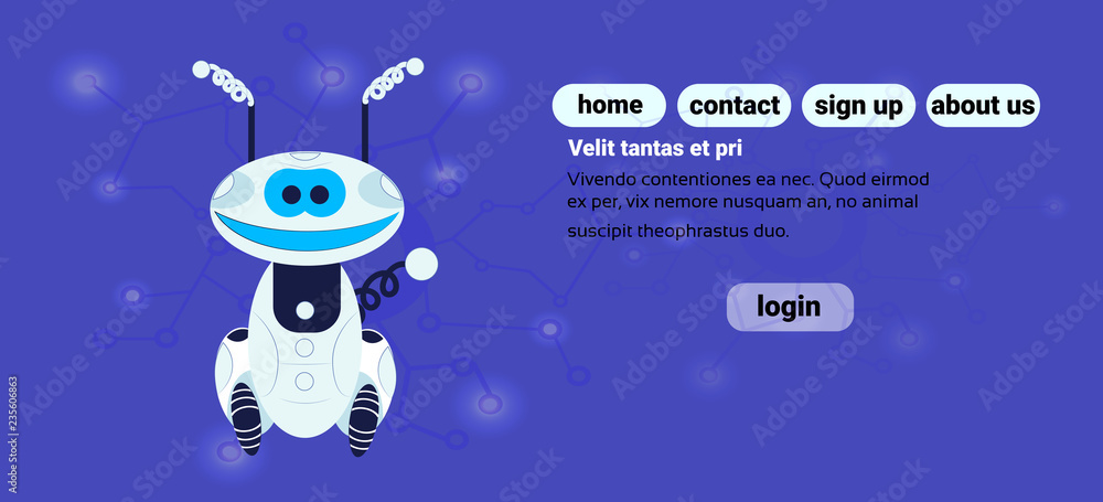 Poster modern robotic dog artificial intelligence concept flat circuit board background copy space horizont