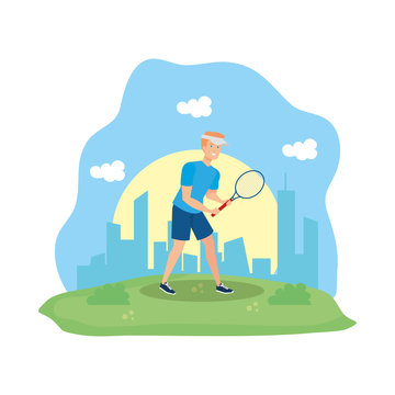 avatar man playing tennis