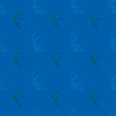 Seamless background pattern with colored diverse doodles.