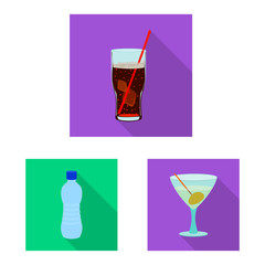 Vector design of drink and bar sign. Collection of drink and party vector icon for stock.