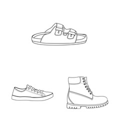 Isolated object of shoe and footwear icon. Set of shoe and foot stock vector illustration.