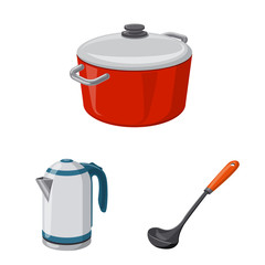 Vector design of kitchen and cook symbol. Set of kitchen and appliance stock vector illustration.