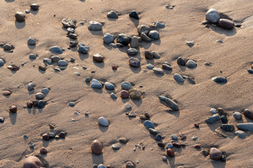 Fototapeta na wymiar Pebbles on Baltic sea coast.