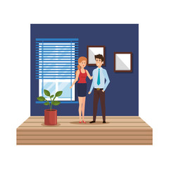 business couple in the workplace