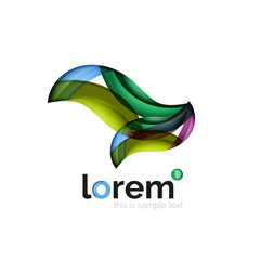 Geometric abstract business icon template, smooth shape