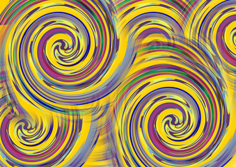 Abstract colorful swirl yellow  background . texture design