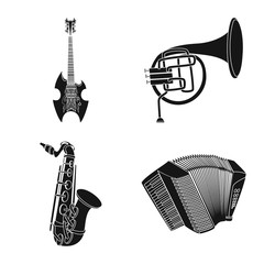 Isolated object of music and tune symbol. Collection of music and tool stock symbol for web.