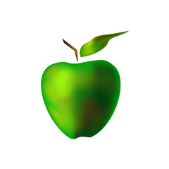 Green Apple with green leaf