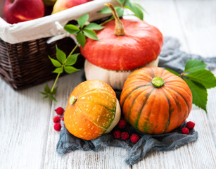 Autumn arrangement of pumpkins
