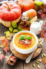 Bowl of pumpkin soup