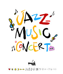 음악회 포스터 / 손으로 그린 음악 일러스트