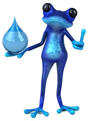 Fun blue frog - 3D Illustration
