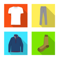 Isolated object of man and clothing sign. Set of man and wear vector icon for stock.
