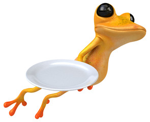 Fun yellow frog - 3D Illustration
