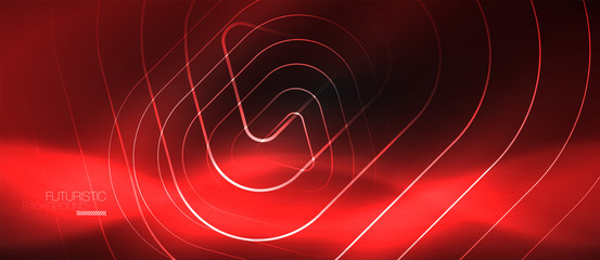 Dark black abstract background with neon colors and lines