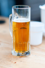 Glass of czech beer on a table