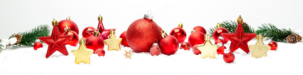 Red christmas holidays decoration on a white background